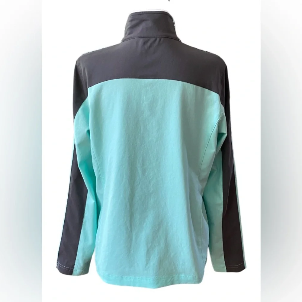 Made for Life: Sporty Mint Green and Gray Ski Jacket with Performance Material